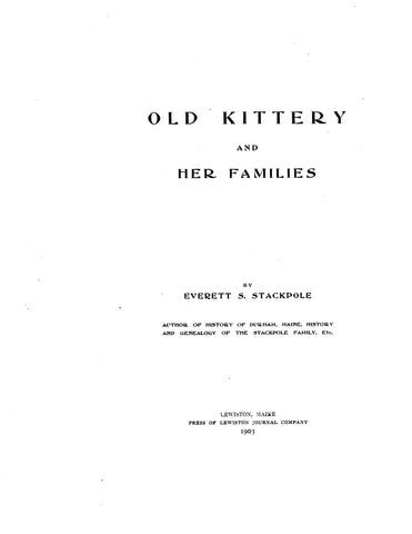 Hill: Extracted from OLD KITTERY & HER FAMILIES 1903