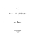 HILTON Family Genealogy 1896