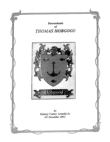 HOBGOOD:  Descendants of Thomas Hobgood 2001