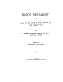 Hodge Genealogy from the first of the name in US, with a number of allied families 1900