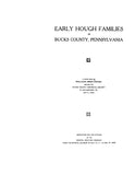 HOUGH: Early Hough families of Bucks Co., PA 1935