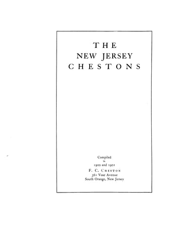 CHESTON: The New Jersey Chestons 1901