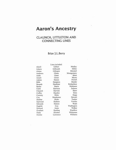 Claunch - "Aaron's Ancestry:" Claunch, Littleton & connecting lines 2000