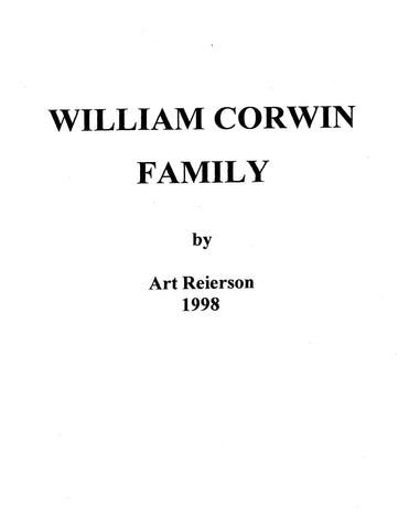 CORWIN: William Corwin family [descendants of William Corwin of New Jersey and Pennsylvania] 1998