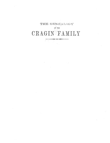 CRAGIN: Genealogy of the Cragin Family 1860