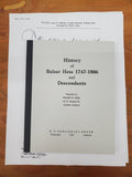 HESS: History of Balser Hess, 1747-1806 and His Descendants 1950