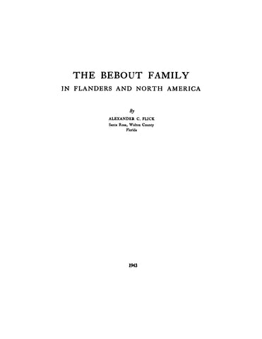 BEBOUT Family In Flanders and North America