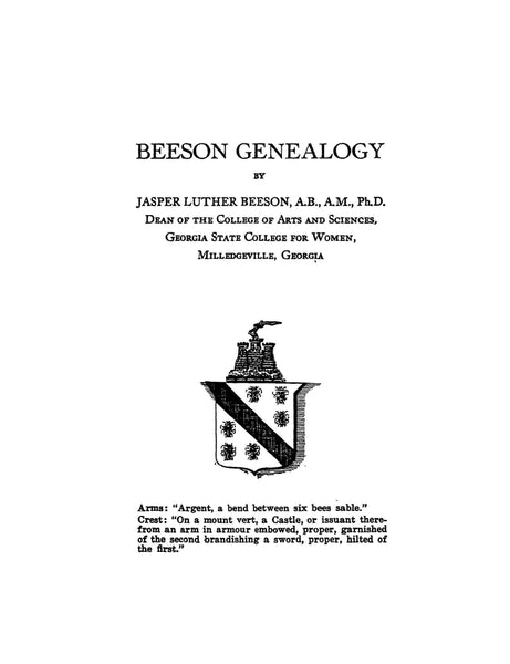 Beeson Genealogy – Higginson Book Company, LLC