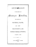 HINCKLEY: Genealogy of the Family of Ebenezer Hinckley who Settled in Bluehill, Maine in 1766 (Softcover) 1863