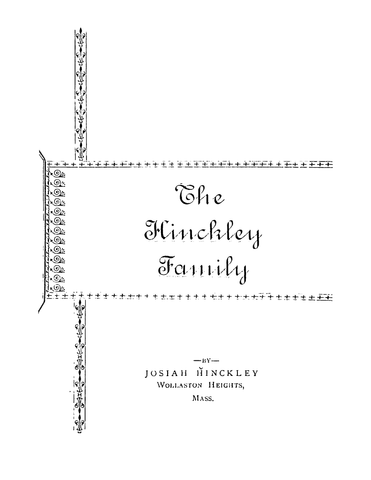 HINCKLEY: The Hinckley Family (Softcover)