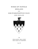 BURR - BURE:  Bures of Suffolk, England and Burr of Massachusetts Bay Colony, New England.