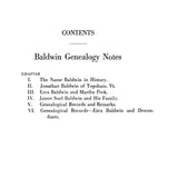 Baldwin Genealogy Notes