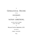 ARMSTRONG: Genealogical Record of the Descendants of Nathan Armstrong