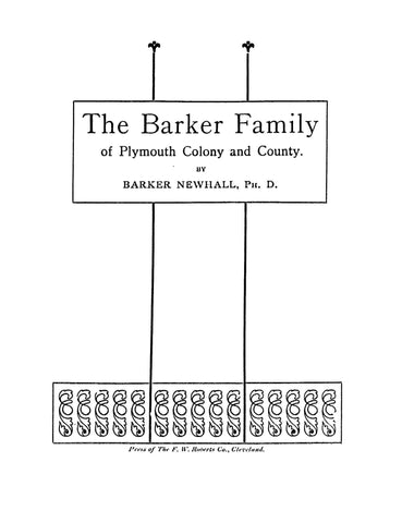 Barker Family of Plymouth Colony & County