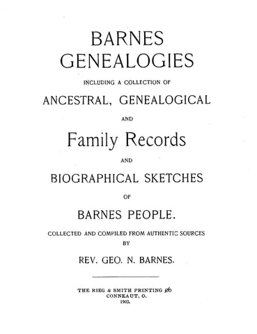 BARNES Genealogy