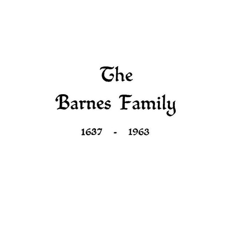 BARNES: The Barnes Family