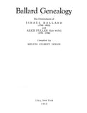 BALLARD Genealogy: Descendants of Israel Ballard & Alice Fuller