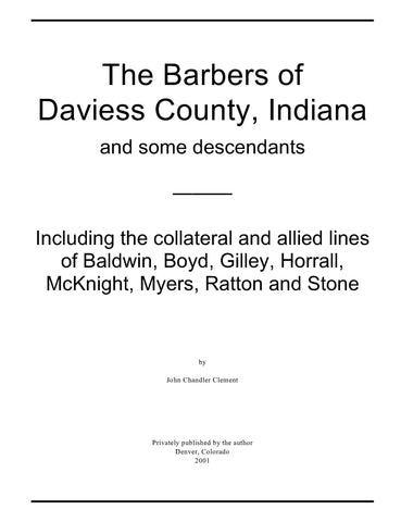 BARBER: The Barbers of Daviess County, Indiana