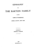 BARTON: Genealogy of the Barton Family of the Town of Marshall, Oneida County, New York