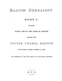 Bartow Genealogy: Parts 1 & 2 with Supplement