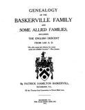 BASKERVILLE: Genealogy of the Baskerville Family & Some Allied Families